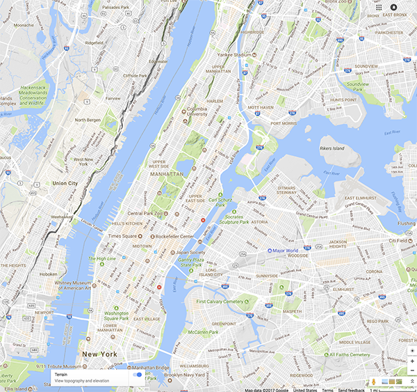 Гугл карта нью йорка с возможностью просмотра улиц